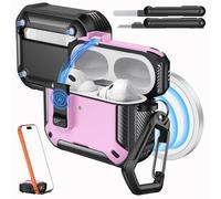 MoKo Safety Lock Case for AirPods Pro 3 (2025), Pink+Black