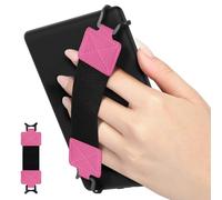 MoKo Security Hand-Strap for 6-8" Kindle eReaderFire Tablet, Kindle/Kobo/Voyaga/Lenovo/Sony Kindle E-Book Tablet, Elastic Versatile Hand Strap Lightweight Finger Grip Holder, Black Belt, Magenta