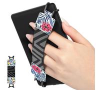 MoKo Security Hand-Strap for 6-8" Kindle eReaders Fire Tablet, Kobo/Voyaga/Lenovo/Sony Kindle E-Book Tablet, High-elasticity Versatile Hand Strap Lightweight Finger Grip Holder, Blue Leaf Flower