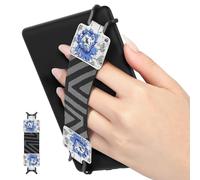 MoKo Security Hand-Strap for 6-8" Kindle eReaders Fire Tablet, Kobo/Voyaga/Lenovo/Sony Kindle E-Book Tablet, High-elasticity Versatile Hand Strap Lightweight Finger Grip Holder, White Blue Floral