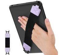MoKo Security Hand-Strap for 9-11 Inch tablet, iPad/iPad Pro/iPad Air/Kindle Fire HD/Samsung, High-elasticity Versatile Hand Strap Lightweight Finger Grip Holder, Black Belt, Taro Purple