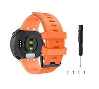 MoKo Silicone Band Compatible with Garmin Forerunner 45 / 45S / Swim 2 | Adjustable Replacement Band, Sweatproof & Waterproof Sport Wristband, Orange