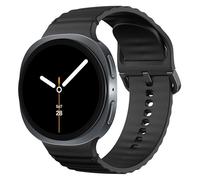 MoKo Silicone Band Compatible with Samsung Galaxy Watch 8 Band 40mm 44mm/Galaxy Watch 8 Classic 46mm, Quick Release Sport Strap Wristband for Women Men, Black