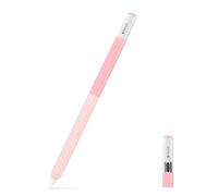 MoKo Silicone Case for Apple Pencil (USB-C), Gradient Color Protective Cover Sleeve, Compatible with iPencil Magnetic, Perfect Grip, Crystal Clear Cap, Sakura Pink Gradient