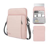 MoKo Sleeve Bag for 13.3 Inch Laptop, Carrying Pouch Sleeve Case with Pocket Fits MacBook Air 13 M3 M2 2024-2018, MacBook Pro 14 M3 M2 2024-2021, Tab S8+ 12.4",Surface Pro 8, Pink