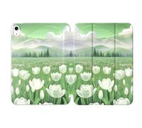 MoKo Slim Case for iPad (A16) 11th/10th Gen 2025/2022, Lush Tulips | Smart Protective Tri-fold Folio Standing Case, Soft TPU Translucent Back Cover, Auto Wake/Sleep, Support Touch ID