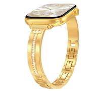 MoKo Slim Strap Compatible with Apple Watch 42/44/45/46/49 mm, Gold | Slim Metal Bracelet Elegant Jewellery Bracelet for Women iWatch Series 11 10 9 8 7 6 5 4 3 2 1 SE 3/2/1 Ultra 3/2/1