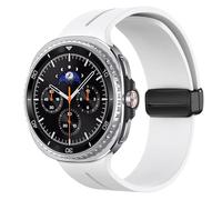 MoKo Smartwatch Band Compatible with Samsung Galaxy Watch 8, Silicone Band for Galaxy Watch 8 Classic, Soft Sport Quick Release Magnetic Breathable Strap for Men Women, White