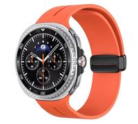 MoKo Smartwatch Band Compatible with Samsung Galaxy Watch 8, Silicone Band for Galaxy Watch 8 Classic, Soft Sport Quick Release Magnetic Breathable Strap for Men Women, Orange