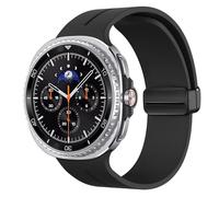MoKo Smartwatch Band Compatible with Samsung Galaxy Watch 8, Silicone Band for Galaxy Watch 8 Classic, Soft Sport Quick Release Magnetic Breathable Strap for Men Women, Black
