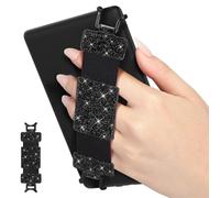 MoKo Soft Hand Strap for 6-8" eReaders Fire Tablet, Kindle/Kobo/Voyaga/Lenovo/Sony E-Book Tablet, Black High-Elasticity Versatile Hand Strap Lightweight Finger Grip Holder, Glitter Black