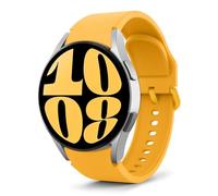 MoKo No Gap Strap Compatible with Samsung Galaxy Watch 7 FE 6 5 4 Strap 40mm 44mm/Watch 6 4 Classic 43mm 47mm 42mm 46mm/5 Pro 45mm, 20mm Soft Silicone Sport Band for Men Women, Yellow