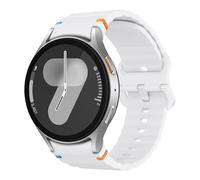 MoKo Sport Strap Compatible with Samsung Galaxy Watch 7 FE 6 5 4 Strap 40mm 44mm/Watch 6 4 Classic Strap 43mm 47mm 42mm 46mm/Watch 5 Pro Strap 45mm, No Gap Soft Silicone Band for Women Men, White
