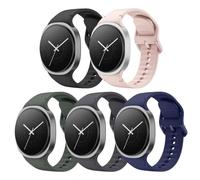 MoKo Sport Strap Compatible with Samsung Galaxy Watch 9/8/8 Classic | Colored Stitching, Soft Silicone, Waterproof & Breathable, for Galaxy Watch 9/8 40mm/44mm/8 Classic 46mm, for Men Women
