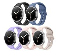 MoKo Sport Strap Compatible with Samsung Galaxy Watch 9/8/8 Classic | Colored Stitching, Soft Silicone, Waterproof & Breathable, for Galaxy Watch 9/8 40mm/44mm/8 Classic 46mm, for Men Women