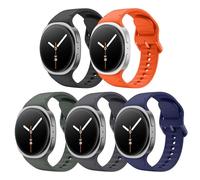 MoKo Sport Strap Compatible with Samsung Galaxy Watch 9/8/8 Classic | Colored Stitching, Soft Silicone, Waterproof & Breathable, for Galaxy Watch 9/8 40mm/44mm/8 Classic 46mm, for Men Women