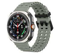 MoKo Sport Strap Compatible with Samsung Galaxy Watch Ultra Strap 47mm (2025/2024) Women Men, Breathable Soft Silicone Waterproof Marine Band Accessories for Samsung Watch 7 Ultra, Gray Green