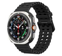 MoKo Sport Strap Compatible with Samsung Galaxy Watch Ultra Strap 47mm (2025/2024) Women Men, Breathable Soft Silicone Waterproof Marine Band Accessories for Samsung Watch 7 Ultra, Black