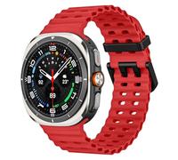 MoKo Sport Strap Compatible with Samsung Galaxy Watch Ultra Strap 47mm (2025/2024) Women Men, Breathable Soft Silicone Waterproof Marine Band Accessories for Samsung Watch 7 Ultra, Red