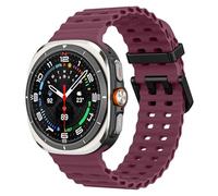MoKo Sport Strap Compatible with Samsung Galaxy Watch Ultra 47mm (2024), Breathable Soft Silicone Waterproof Watch Band Accessories for Women & Men, Wine Red