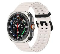 MoKo Sport Strap Compatible With Samsung Galaxy Watch Ultra 47mm (2024) - Breathable Soft Silicone Waterproof Band for Women Men, Starlight
