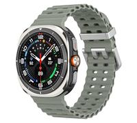 MoKo Sport Strap Compatible with Samsung Galaxy Watch Ultra Strap 47mm (2025/2024) Women Men, Breathable Soft Silicone Waterproof Marine Band Accessories for Samsung Watch 7 Ultra, Gray Green+S