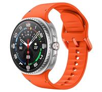 MoKo Sport Strap for Samsung Galaxy Watch 8 Strap 40mm 44mm/Galaxy Watch 8 Classic 46mm, Soft Silicone Replacement Band for Men Women, M/L, Orange