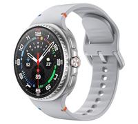 MoKo Sport Strap for Samsung Galaxy Watch 8 Strap 40mm 44mm/Galaxy Watch 8 Classic 46mm, Soft Silicone Replacement Band for Men Women, M/L, Light Gray