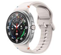 MoKo Sport Strap for Samsung Galaxy Watch 8 Strap 40mm 44mm/Galaxy Watch 8 Classic 46mm, Soft Silicone Replacement Band for Men Women, S/M, Starlight