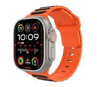 MoKo Sport Straps Compatible with Apple Watch Ultra 2 Strap 49mm 46mm 45mm 44mm 42mm for Men Women,Two-Tone Silicone Replacement Band for iWatch Strap SE Series 10 9 8 7 6 5 4 Ultra 2,Black/Orang