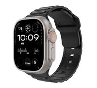 MoKo Sport Straps Compatible with Apple Watch Ultra 2 Strap 49mm 46mm 45mm 44mm 42mm for Men Women,Two-Tone Silicone Replacement Band for iWatch Strap SE Series 10 9 8 7 6 5 4 Ultra 2,Black