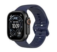 MoKo Sport Watch Band Compatible with Apple Watch Ultra 3/2/1 49mm, S11/S10 46mm, 9/8/7 45mm, SE3/SE2/SE/6/5/4 44mm, 3/2/1 42mm, No Gap Silicone Breathable Replacement Strap for Women Men, Night Blue