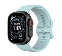 MoKo Sport Watch Band Compatible with Apple Watch Ultra 3/2/1 49mm, S11/S10 46mm, 9/8/7 45mm, SE3/SE2/SE/6/5/4 44mm, 3/2/1 42mm, No Gap Silicone Breathable Replacement Strap for Women Men, Mint Green