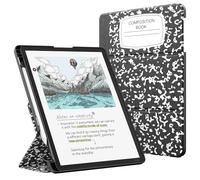 MoKo Stand Case for 11" Kindle Scribe (3rd Generation -2025) & Kindle Scribe Colorsoft (1st Generation 2025) - Premium Leather Trifold Stand Cover with Pen Holder, Auto Sleep/Wake, Notebook Black
