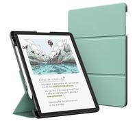 MoKo Stand Case for 11" Kindle Scribe (3rd Generation -2025) & Kindle Scribe Colorsoft (1st Generation 2025) - Premium Leather Trifold Stand Cover with Pen Holder, Auto Sleep/Wake, Agave Green