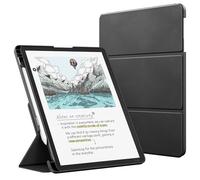 MoKo Stand Case for 11" Kindle Scribe (3rd Generation -2025) & Kindle Scribe Colorsoft (1st Generation 2025) - Premium Leather Trifold Stand Cover with Pen Holder, Auto Sleep/Wake, Black