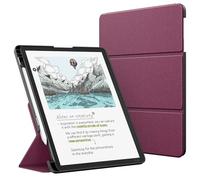 MoKo Stand Case for 11" Kindle Scribe (3rd Generation -2025) & Kindle Scribe Colorsoft (1st Generation 2025) - Premium Leather Trifold Stand Cover with Pen Holder, Auto Sleep/Wake, Fig