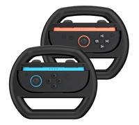 MoKo Steering Wheel for Nintendo Switch 2 Joy-Cons, Racing Game Accessories for Switch 2 Joy-Con Controller, Compatible with Mario Kart 8 Deluxe, Black, 2 Pack