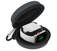 MoKo Storage Box Compatible with Apple Watch Ultra 2/Ultra/SE 2/SE/Series 10/9/8/7/6/5/4/3/2/1, Portable Protective Travel Case for AirPods Pro 2/1/AirPods 3/2/1 Charging Case Holder Dock,SpaceGray