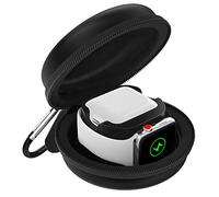 MoKo Storage Box Compatible with Apple Watch Ultra 2/Ultra/SE 2/SE/Series 10/9/8/7/6/5/4/3/2/1, Portable Protective Travel Case for AirPods Pro 2/1/AirPods 3/2/1 Charging Case Holder Dock,Black