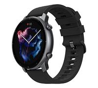 MoKo Strap Compatible with Amazfit Bip 5/Balance/Cheetah Round/Cheetah Pro/GTR 4/GTR 3/3 Pro/GTR 2/2e/GTR 47mm/Stratos 3/2, 22mm Soft Silicone Replacement Sport Watch Band for Women Men, Black