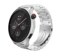 MoKo Strap Compatible with Amazfit Bip 5/Balance/GTR 4/GTR 3 Pro/GTR 3/GTR 2/GTR 2e/GTR 47mm/Stratos 3/Stratos 2, 22mm Stainless Steel Replacement Watch Band Metal Wristband, Silver