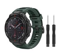 MoKo Strap Compatible with Amazfit T-Rex/T-Rex Pro Smartwatch, Soft Silicone Replacement Sport Watch Band Waterproof Breathable Wristband with Screwdrivers, Olive Green