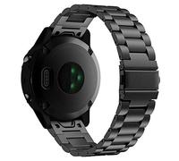 MoKo Strap Compatible with Garmin Fenix 7/6/6 Pro/5/5 Plus/Epix Gen 2/Forerunner 945/935/Approach S62/S60/Quatix 6/Instinct 2/MARQ, 22mm Quick Fit Stainless Steel Metal Replacement Watch Band, Black