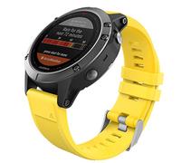 MoKo Strap Compatible with Garmin Fenix 7/7 Pro/6/6 Pro/5/5 Plus/Forerunner 965/955/945/Instinct Solar/Instinct 2, Quick Fit 22mm Silicone Replacement Sport Watch Band, Yellow