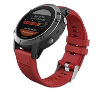 MoKo Strap Compatible with Garmin Fenix 7/7 Pro/6/6 Pro/5/5 Plus/Forerunner 965/955/945/Instinct Solar/Instinct 2, Quick Fit 22mm Silicone Replacement Sport Watch Band, Dark Red
