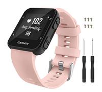 MoKo Strap Compatible with Garmin Forerunner 35 GPS Running Watch, Silicone Replacement Watch Strap, Sports Strap, Interchangeable Strap with 2 Screwdrivers and 6 Screws, Pink