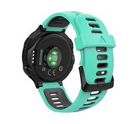 MoKo Strap Compatible with Garmin Forerunner 735XT/220/230/235/235 Lite/620/630, Silicone Breathable Replacement Sport Band with Clasp - Mint Green/Black