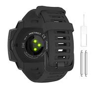 MoKo Strap Compatible with Garmin Instinct/Instinct Solar/Tactical/Instinct 2 GPS Smartwatch, 22mm Soft Silicone Sport Replacement Watch Band Wristband, Black