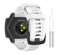 MoKo Strap Compatible with Garmin Instinct/Instinct Solar/Tactical/Instinct 2 GPS Smartwatch, 22mm Soft Silicone Sport Replacement Watch Band Wristband, Tundra White